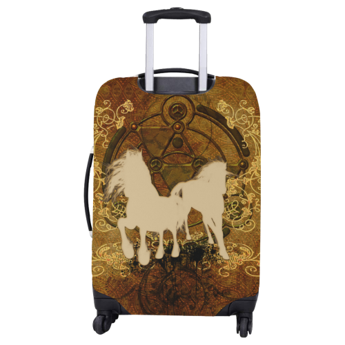 Beautiful horses, silhouette Luggage Cover/Large 26"-28"