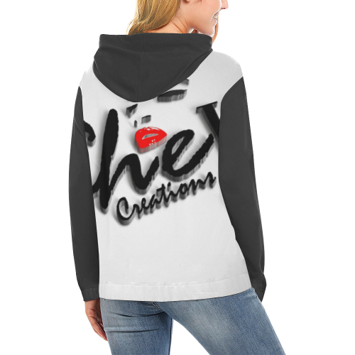 3d red logo All Over Print Hoodie for Women (USA Size) (Model H13)