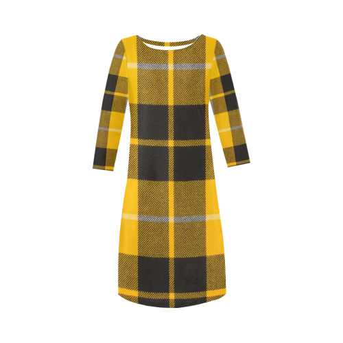 BARCLAY DRESS LIGHT MODERN TARTAN Round Collar Dress (D22)