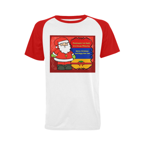 Merry Christmas Armenia Men's Raglan T-shirt Big Size (USA Size) (Model T11)