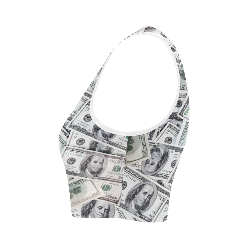 Cash Money / Hundred Dollar Bills Women's Crop Top (Model T42)