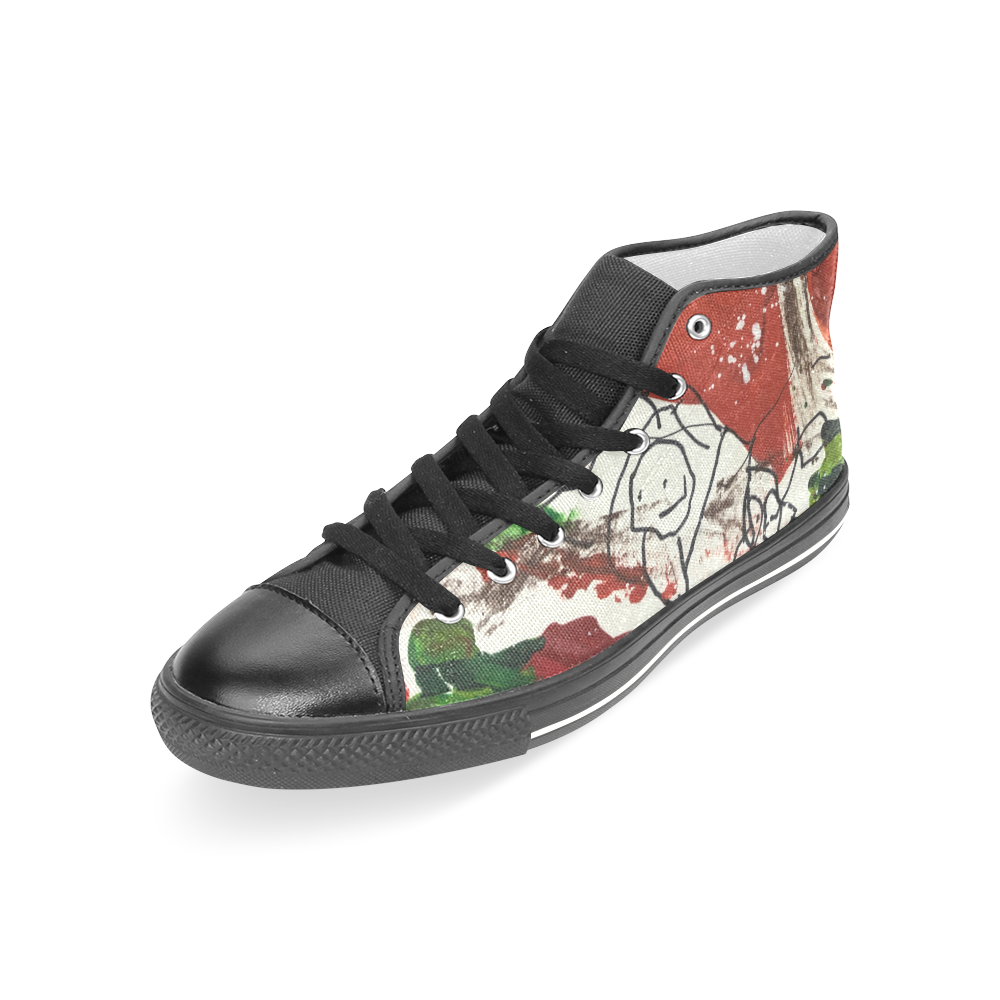 red family feilds women high top Women's Classic High Top Canvas Shoes (Model 017)