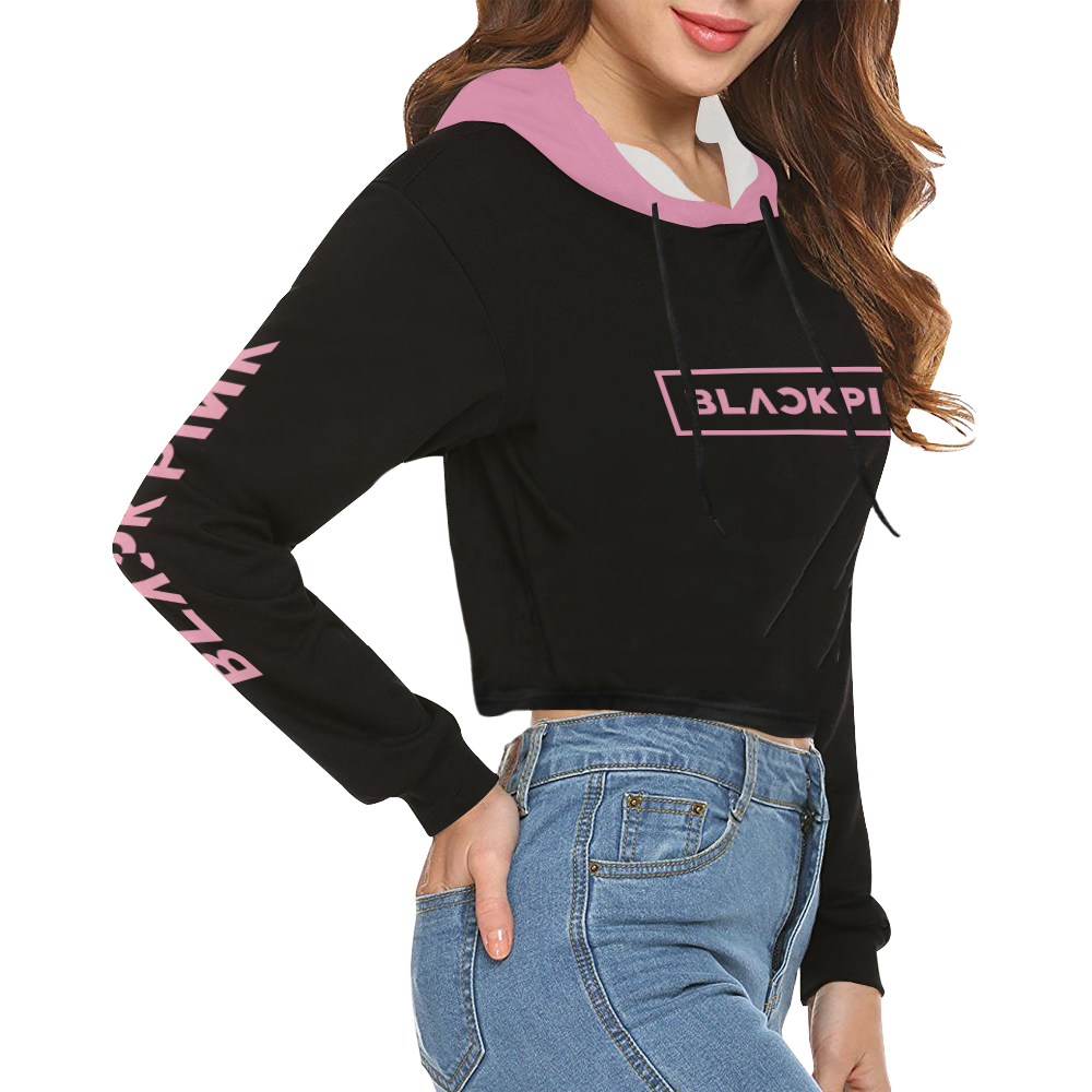 Blackpink All Over Print Crop Hoodie for Women (Model H22)
