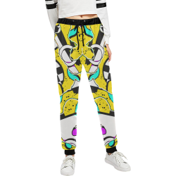 Shapes on a yellow background Unisex All Over Print Sweatpants (Model L11)