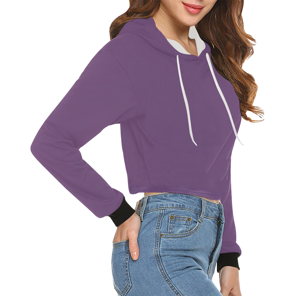 color purple 3515U All Over Print Crop Hoodie for Women (Model H22)