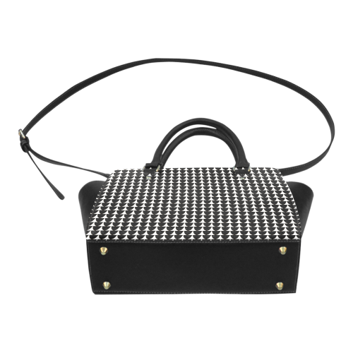 Black and White Metro Classic Shoulder Handbag (Model 1653)