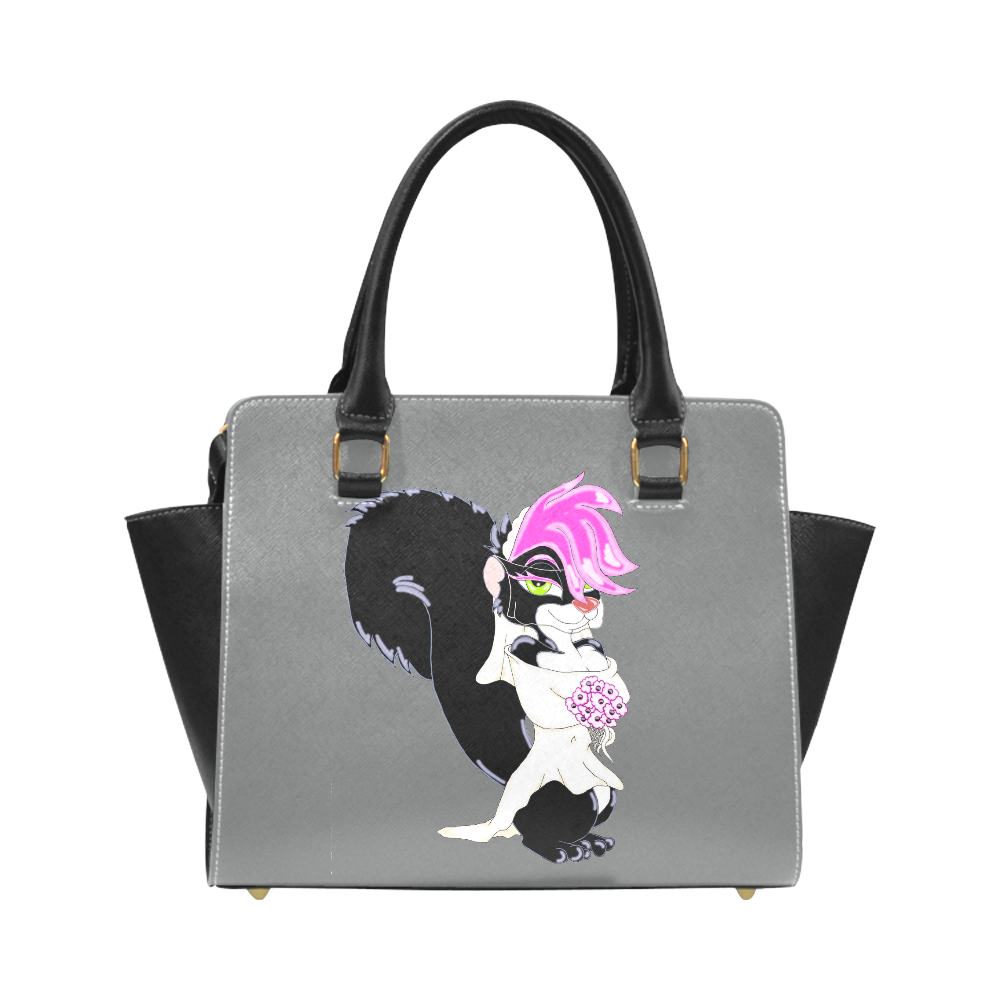 Punk Skunk Bride Grey Classic Shoulder Handbag (Model 1653)