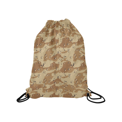 Vintage Desert Brown Camouflage Medium Drawstring Bag Model 1604 (Twin Sides) 13.8"(W) * 18.1"(H)