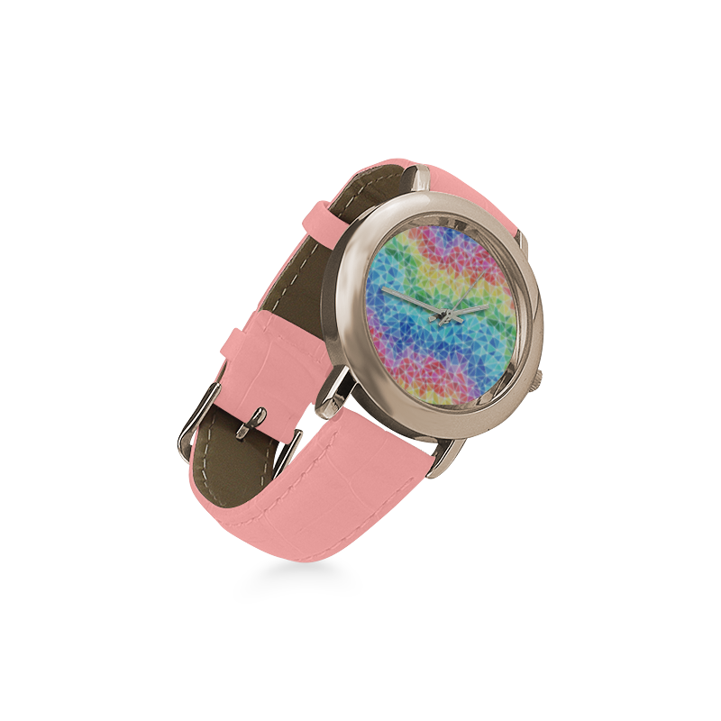 Brain Waves Women's Rose Gold Leather Strap Watch(Model 201)