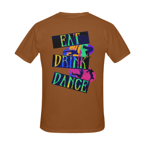 Break Dancing Colorful on Brown Men's Slim Fit T-shirt (Model T13)