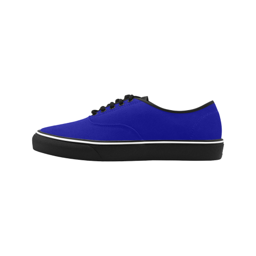 color dark blue Classic Men's Canvas Low Top Shoes (Model E001-4)