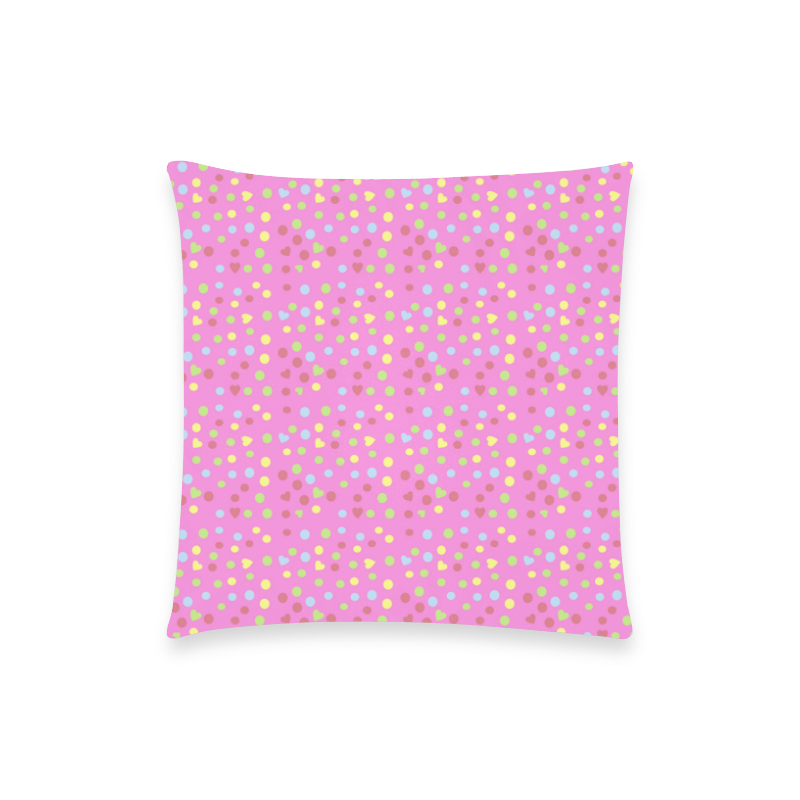 Pink heart drops Custom  Pillow Case 18"x18" (one side) No Zipper