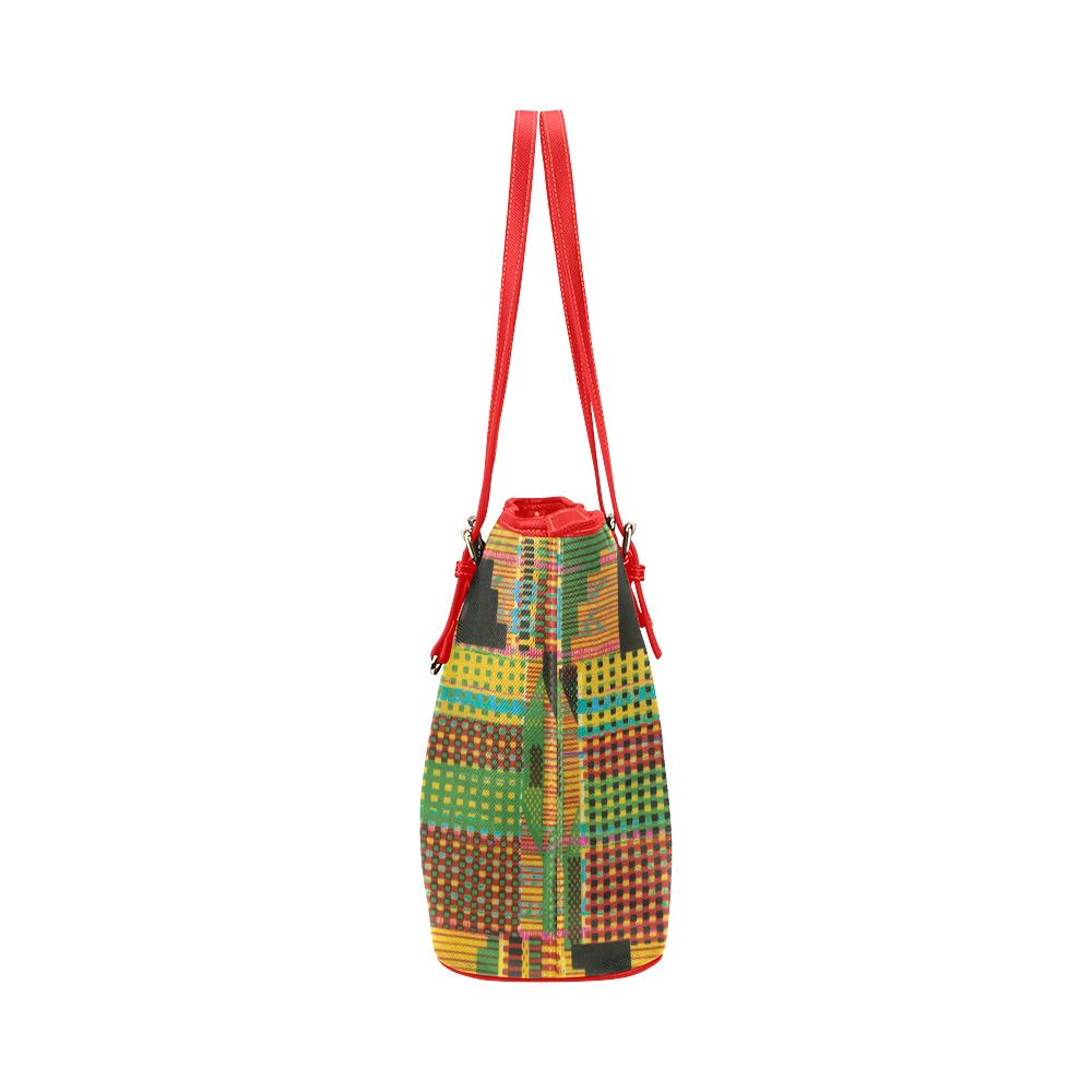Kente Leather Tote Bag/Small (Model 1651)