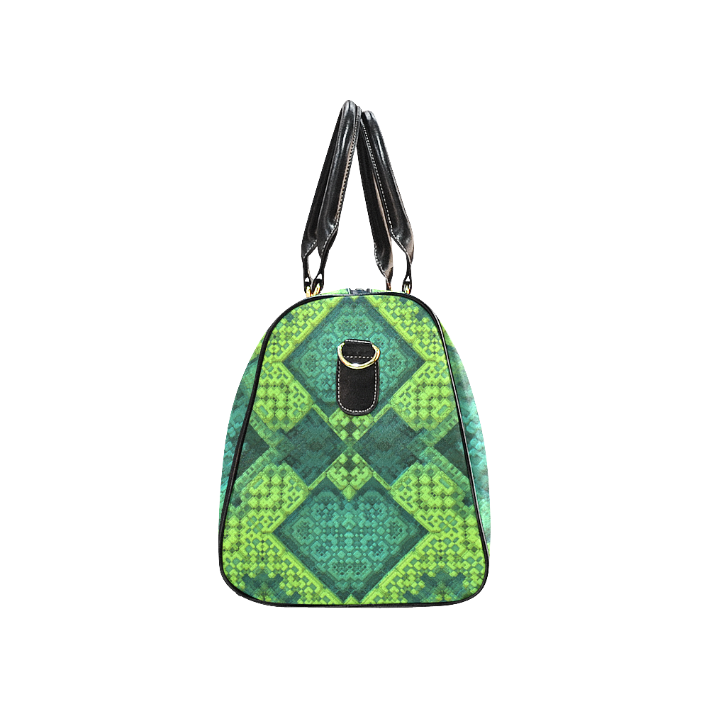 Green Theme 3D Mosaic New Waterproof Travel Bag/Large (Model 1639)