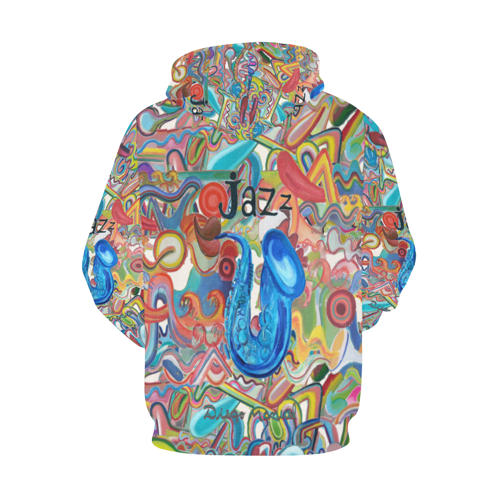 jazz-4-y-graffiti All Over Print Hoodie for Men/Large Size (USA Size) (Model H13)