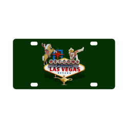 Las Vegas Welcome Sign on Green Classic License Plate