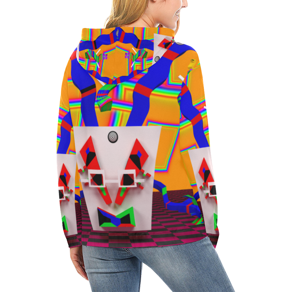 Psychedelic Carnival by Jay Trevor All Over Print Hoodie for Women (USA Size) (Model H13)