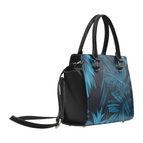 blue tropics leaf Classic Shoulder Handbag (Model 1653)