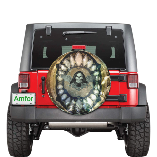 Awesome scary skull 30 Inch Spare Tire Cover