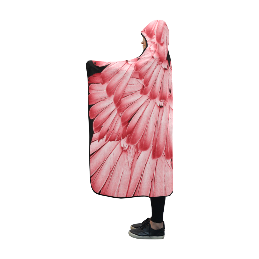 bird8-deep v neck back Hooded Blanket 60''x50''