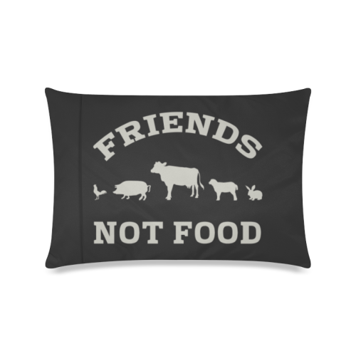 Friends Not Food (Go Vegan) Custom Zippered Pillow Case 16"x24"(Twin Sides)