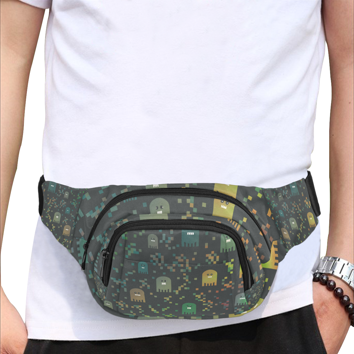 Pac Video Game Men Fanny Pack/Small (Model 1677)
