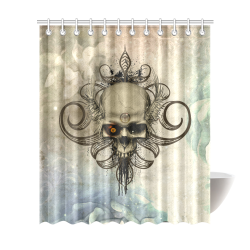 Creepy skull, vintage background Shower Curtain 72"x84"