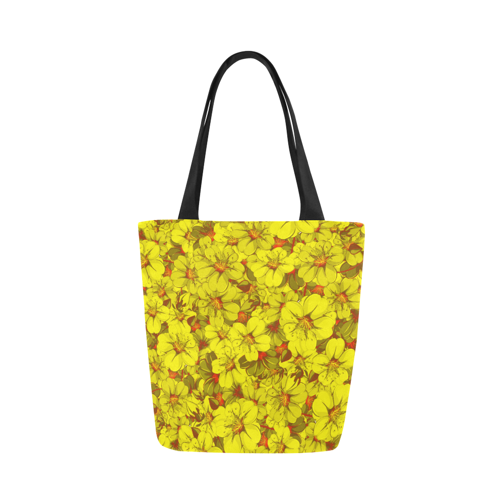 Yellow flower pattern Canvas Tote Bag (Model 1657)