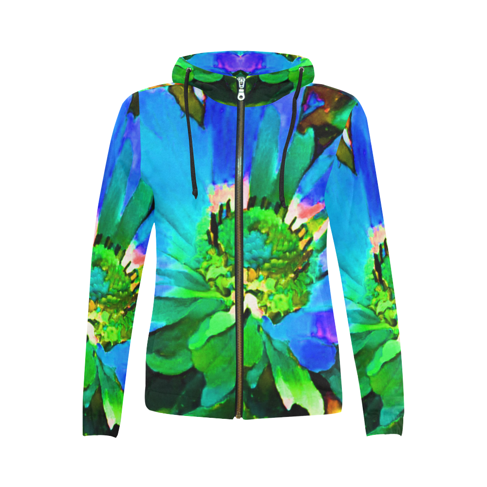 lost without you 3b3 All Over Print Full Zip Hoodie for Women (Model H14)