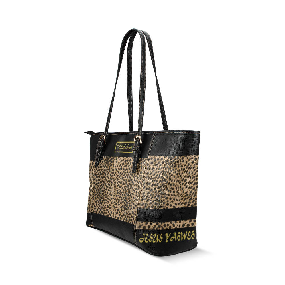 Yahweh Leopard Leather Tote Bag/Large (Model 1640)