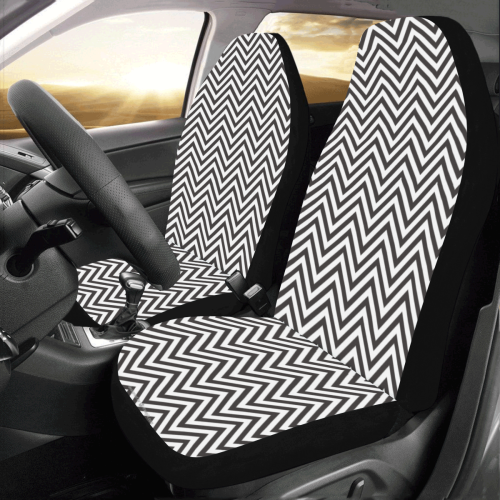 Black & White Chevron Car Seat Covers (Set of 2)