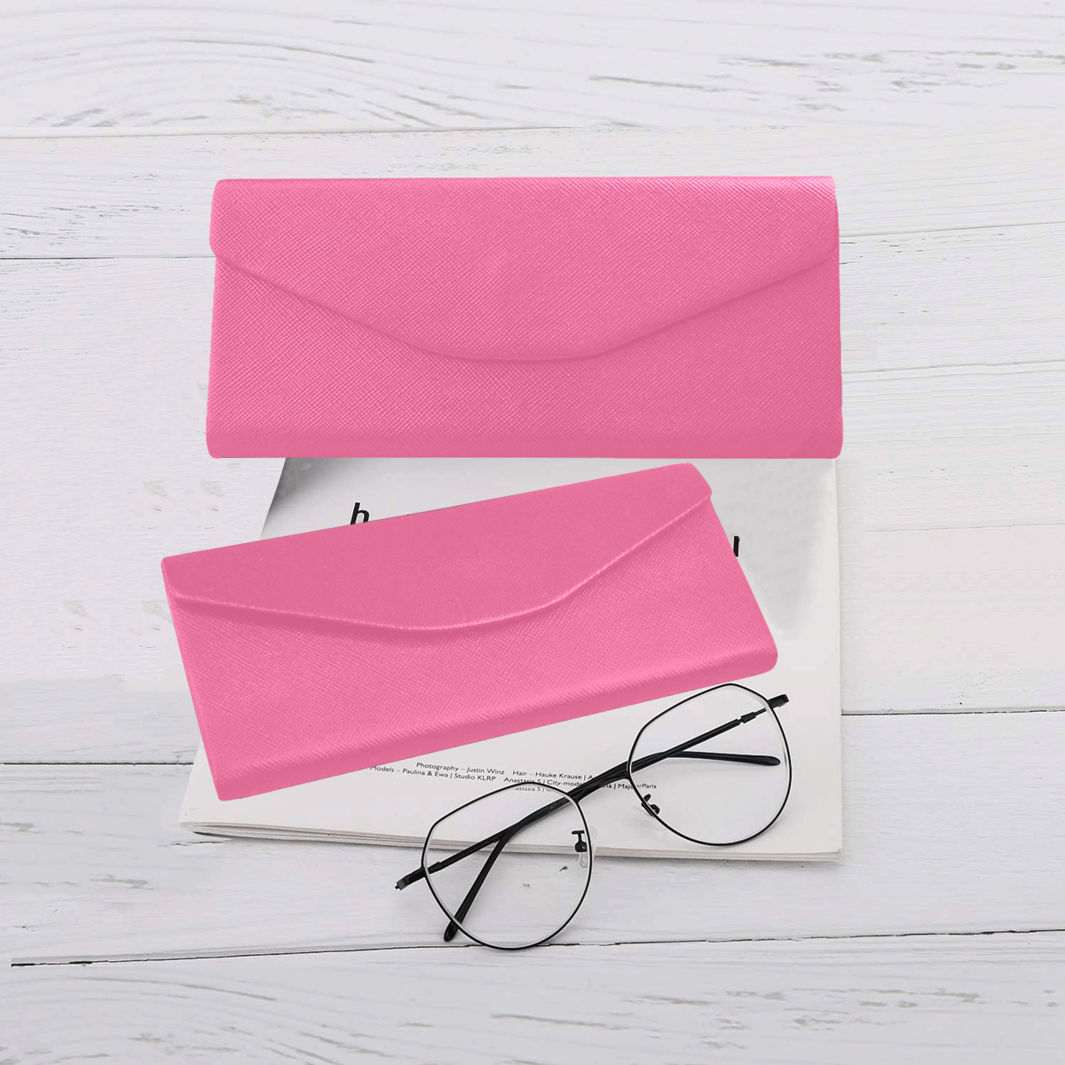 color French pink Custom Foldable Glasses Case