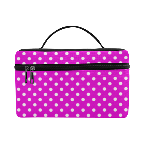 Pink polka dots Cosmetic Bag/Large (Model 1658)