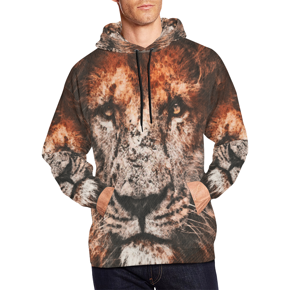 lion jbjart #lion All Over Print Hoodie for Men/Large Size (USA Size) (Model H13)