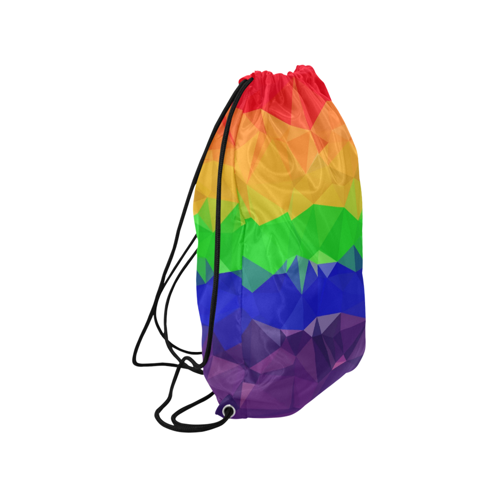 Geometric Gay Pride Medium Drawstring Bag Model 1604 (Twin Sides) 13.8"(W) * 18.1"(H)