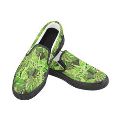 Tropical Jungle Leaves Camouflage Slip-on Canvas Shoes for Men/Large Size (Model 019)