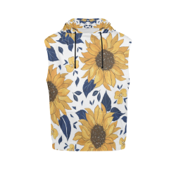Sunflowers All Over Print Sleeveless Hoodie for Women (Model H15)
