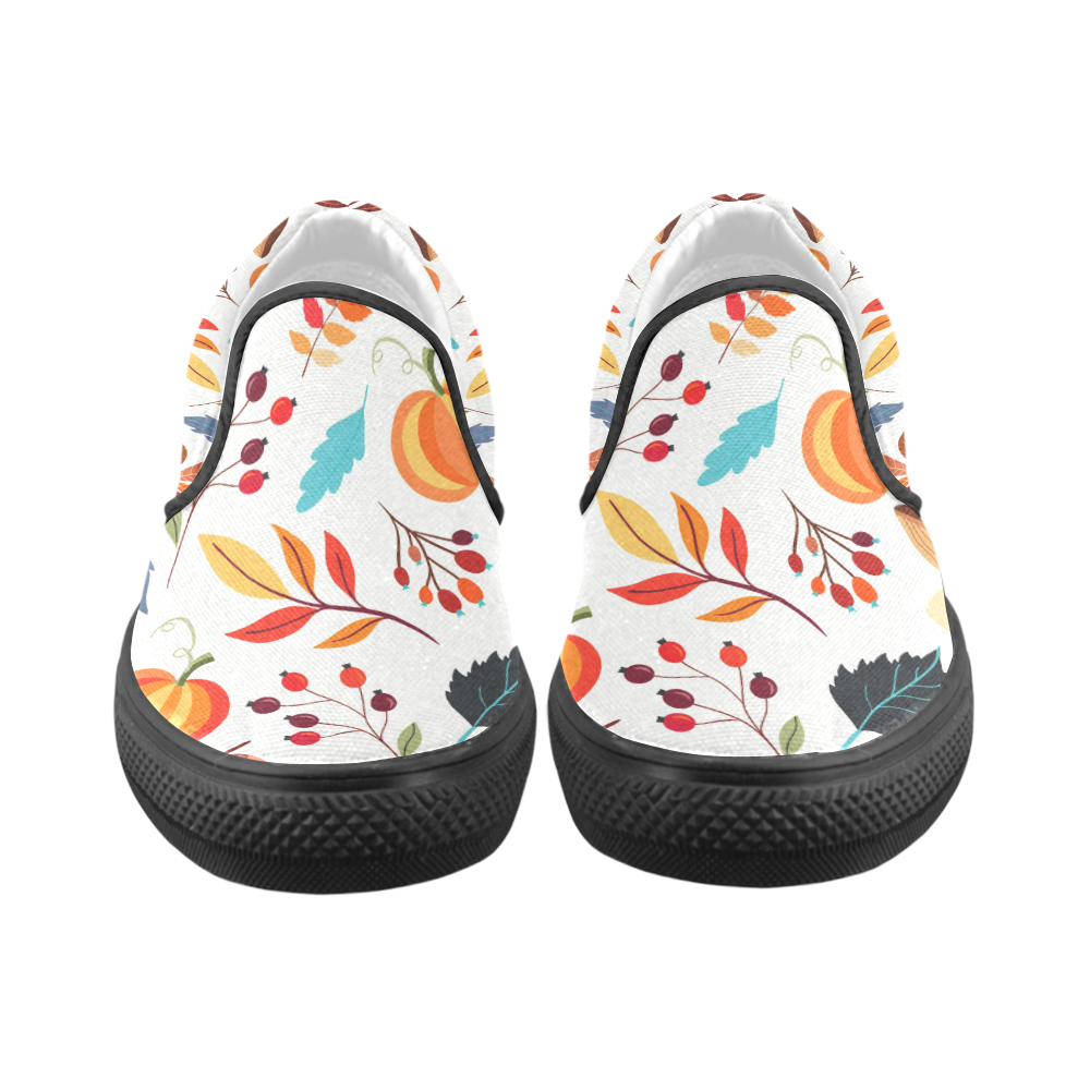 Autumn Mix Women's Unusual Slip-on Canvas Shoes (Model 019)
