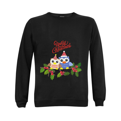 Merry Christmas Owls Gildan Crewneck Sweatshirt(NEW) (Model H01)