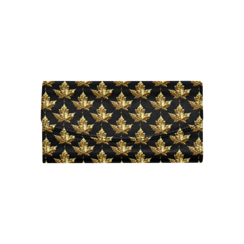 Gold Canada Souvenir Wallets Women's Flap Wallet (Model 1707)