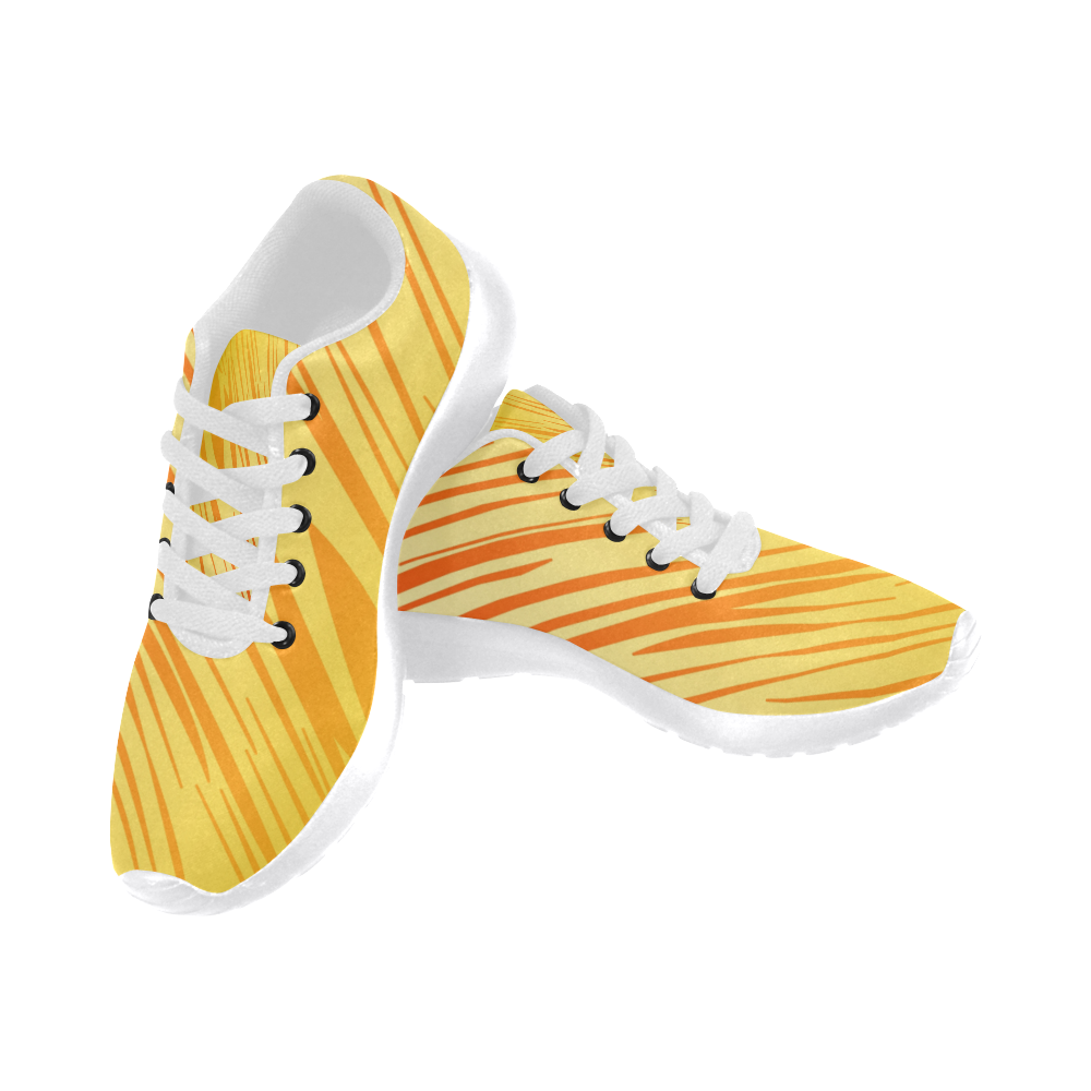 gold-golden GOLD ZEBRA lines Men’s Running Shoes (Model 020)