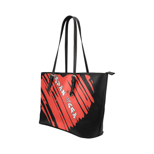 red heart Leather Tote Bag/Small (Model 1651)