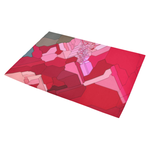 Red Abstract from a Geranium Azalea Doormat 30" x 18" (Sponge Material)