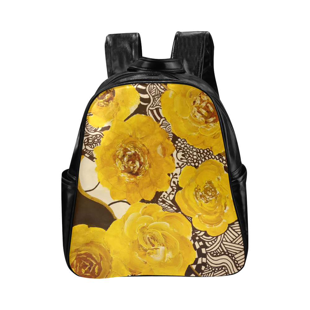 Yellow Rose Multi-Pockets Backpack (Model 1636)