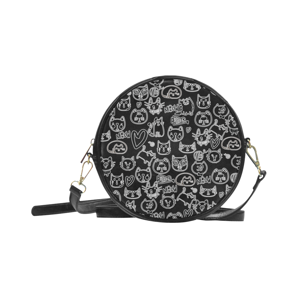 Meow Cats Round Sling Bag (Model 1647)