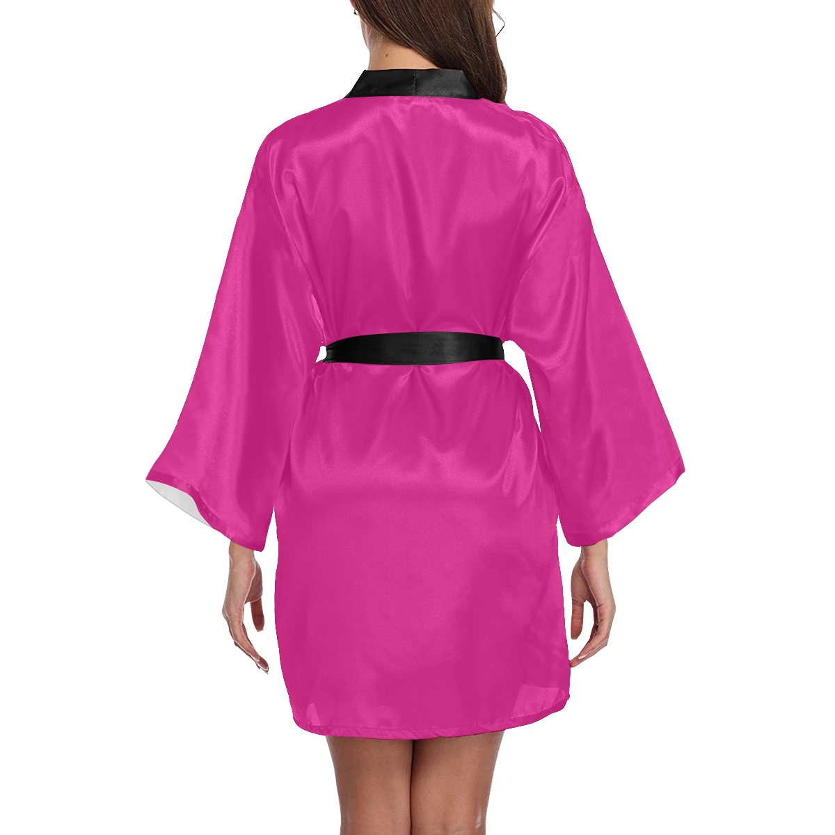 color Barbie pink Long Sleeve Kimono Robe