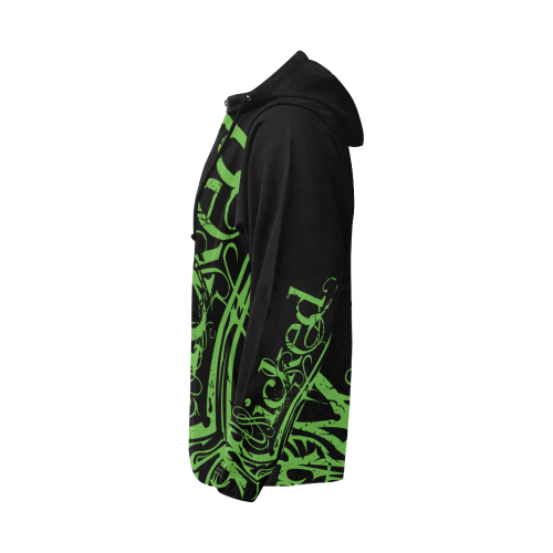 Wicked Green Hoodie All Over Print Full Zip Hoodie for Men (Model H14)