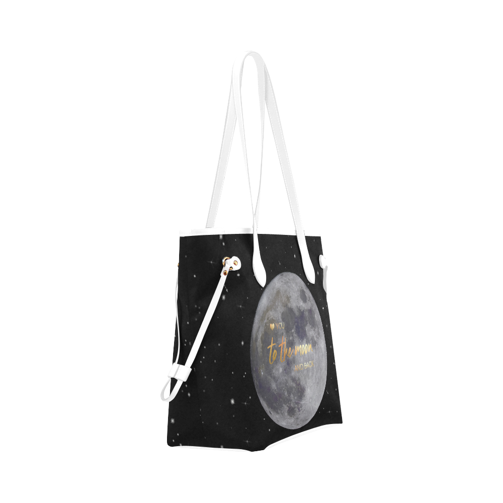 TO THE MOON AND BACK Clover Canvas Tote Bag (Model 1661)