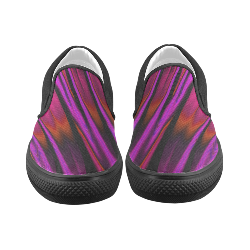 Sunset Waterfall Reflections Abstract Fractal Women's Unusual Slip-on Canvas Shoes (Model 019)
