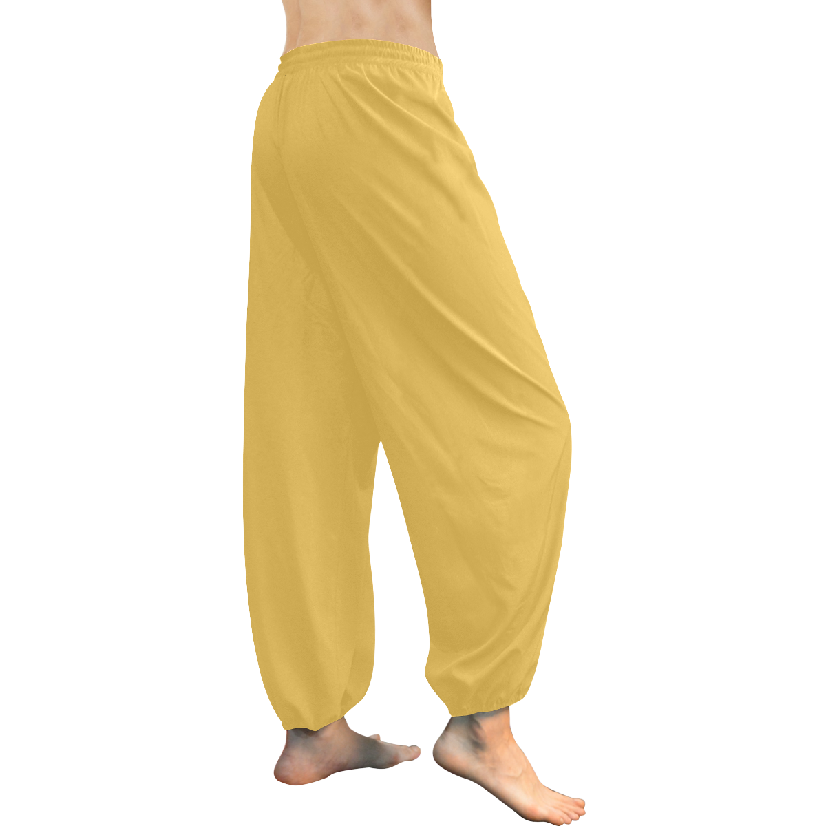 Delicate Rose Yellow Orange Solid Color Women's All Over Print Harem Pants (Model L18)